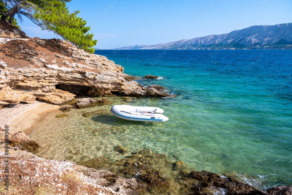 paradise beach in Metajna on Pag island in Croatia