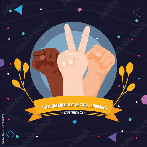 Free vector flat international day of sign languages design 