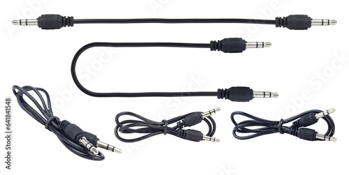 Bild auf Leinwand set, TRRS audio jack, aux cable isolated from background