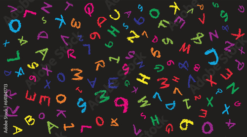 alphabets  and numbers background for kids education.