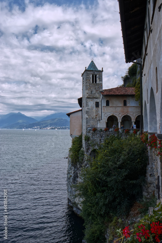 View of the famous  Hermitage of Santa Caterina del Sasso   Ital