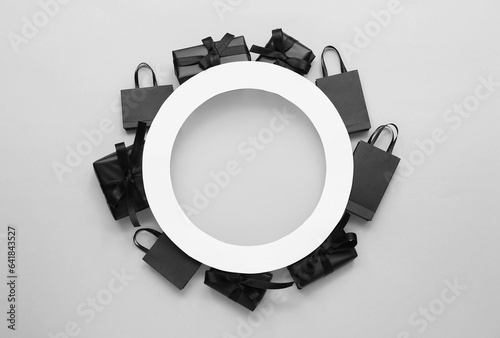 Blank card with gift boxes ...