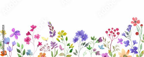 Watercolor floral  card. Hand drawn illustration on white background. Vector EPS.