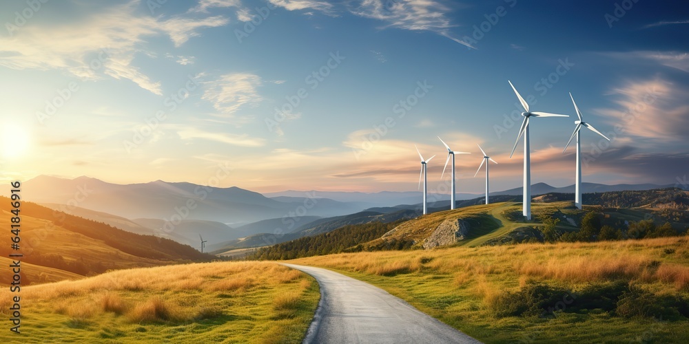 AI Generated. AI Generative. Wind mill eco power electric generator innovation alternative energy. Graphic Art AI Generated. AI Generative. Wind mill eco power electric generator innovation alternative energy. Graphic Art