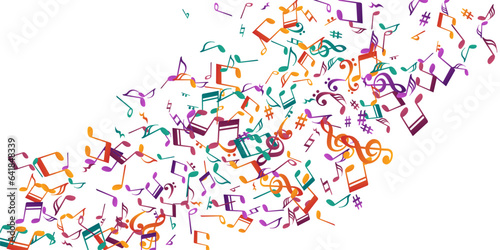 Musical notes flying vector design. Melody