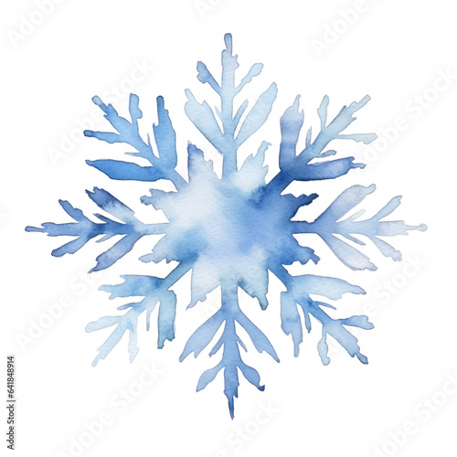 Snowflake watercolour illustration. clipart for design. elements. isolated on transparent background. Generative ai.