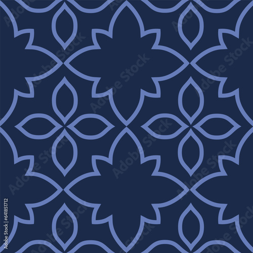 Vector. Seamless mediterranean geometric pattern, ornamental swatches. Talavera template. Portuguese Azulejo. Turkish decoration. Moroccan mosaic. Spanish porcelain. Ceramic dishes, folk ornament.