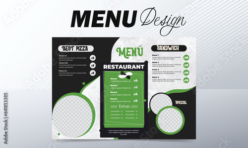 Restaurant cafe menu, template design. Single-page and food menu template.