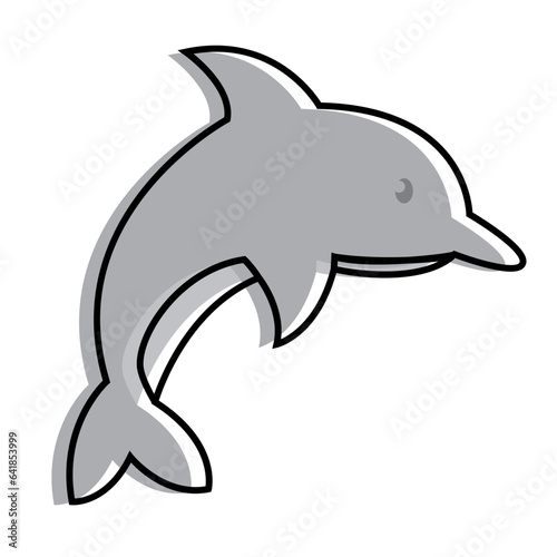 Isolated colored sketch of a dolphin icon Vector