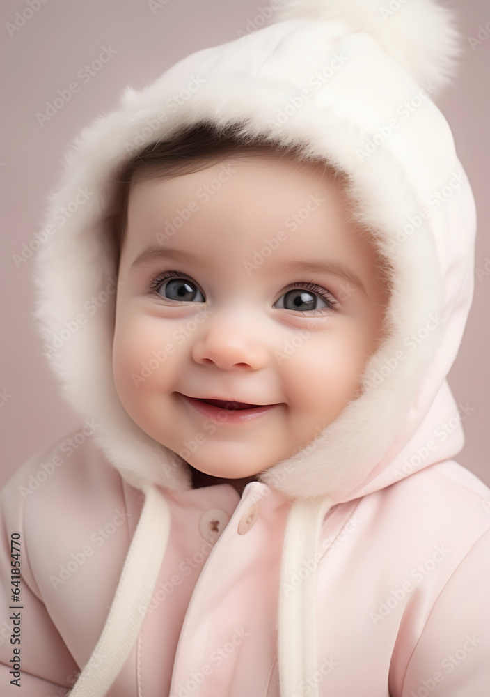 Cute Child Wearing Light Pastel Pink Clothes Generative AI Cute Child Wearing Light Pastel Pink Clothes Generative AI