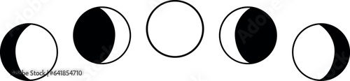 Moon phase black icon art.