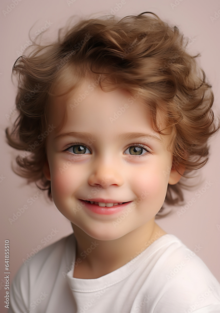 Cute Child Wearing Light Pastel Pink Clothes Generative AI Cute Child Wearing Light Pastel Pink Clothes Generative AI