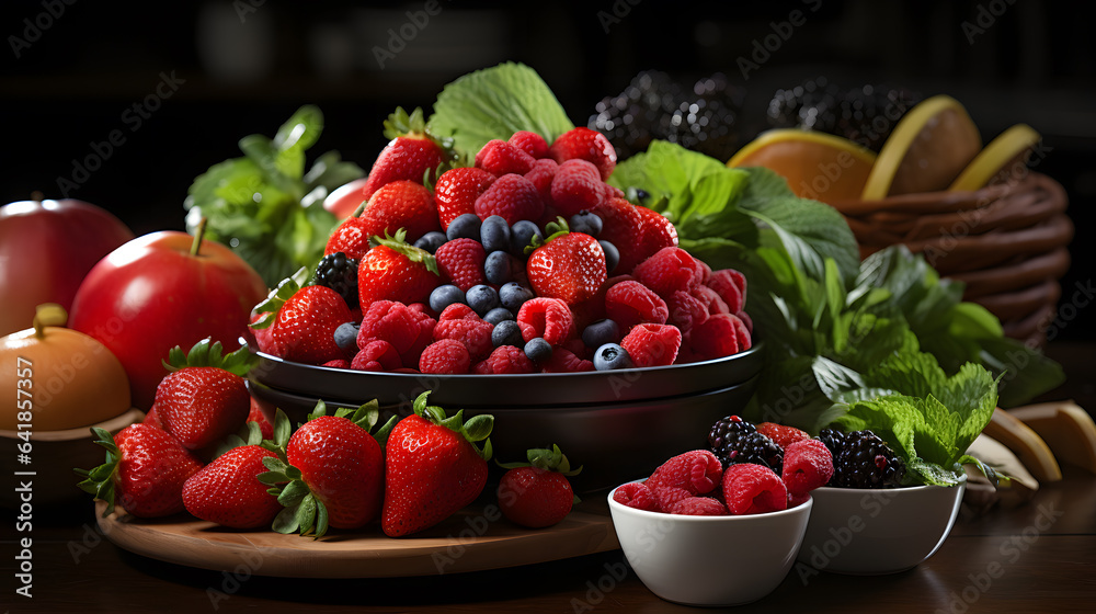 Red fruit and vegetable mix creative layout. Red fruit and vegetable mix creative layout.