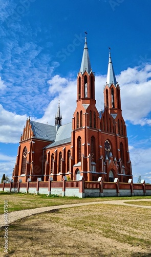 Church of the Sacred Heart of Jesus in Latvian village of Liksna in the spring of 2023 photo