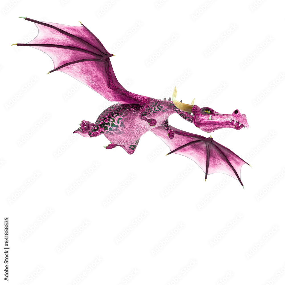Fototapeta premium green dragon cartoon in a white background