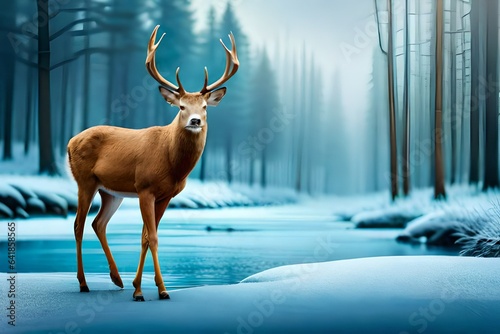 deer in winter © Shahzaib