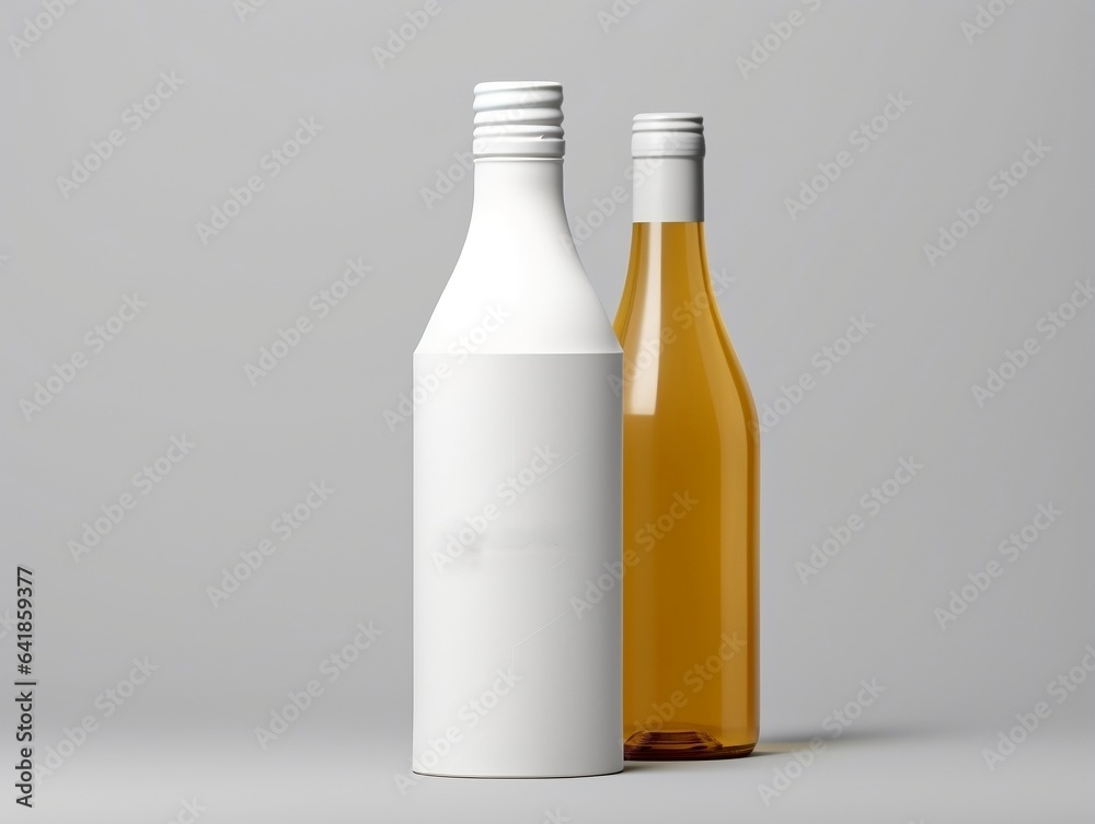 Wine bottle packaging mockup with isolated background generative ai Wine bottle packaging mockup with isolated background generative ai