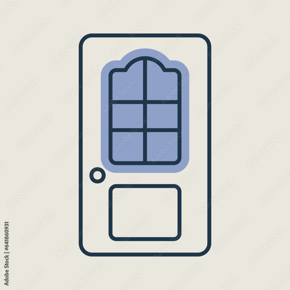 Interroom door vector icon. Construction, repair Interroom door vector icon. Construction, repair