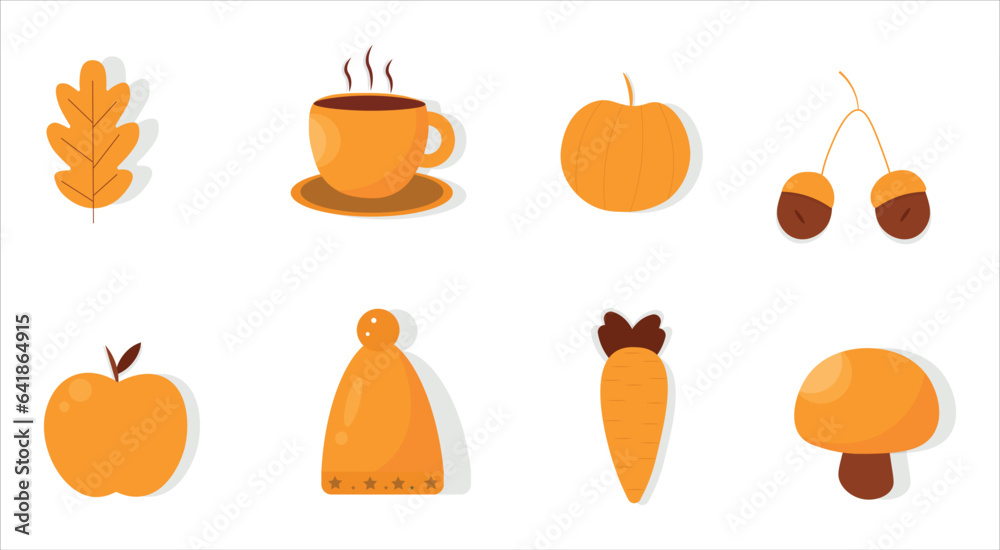 icon vector autumn elements collection icon vector autumn elements collection