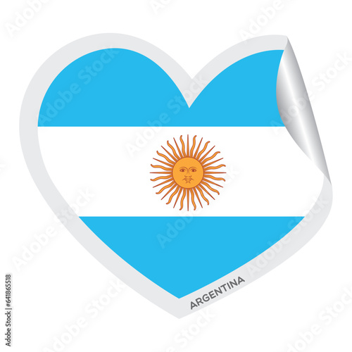 Isolated heart shape with the flag of Argentina Vector