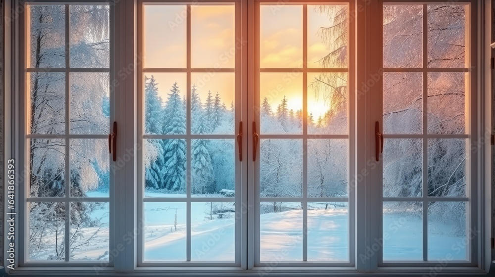 Fototapeta premium window in the snow