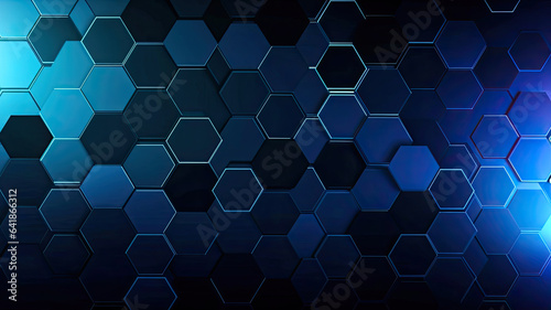 Futuristic Blue Hexagonal Grid with Starry Effect,blue hexagon background