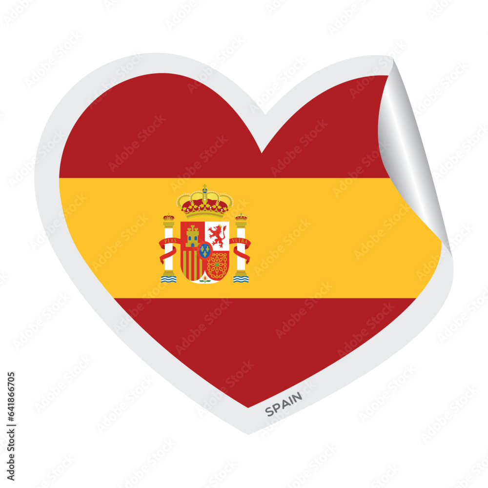 Fototapeta premium Isolated heart shape with the flag of Spain Vector