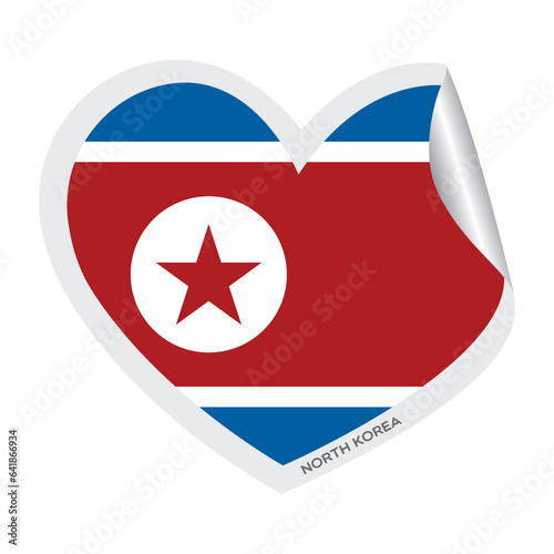 Free Download Isolated heart shape with the flag of North Korea Vector - GFXLoad