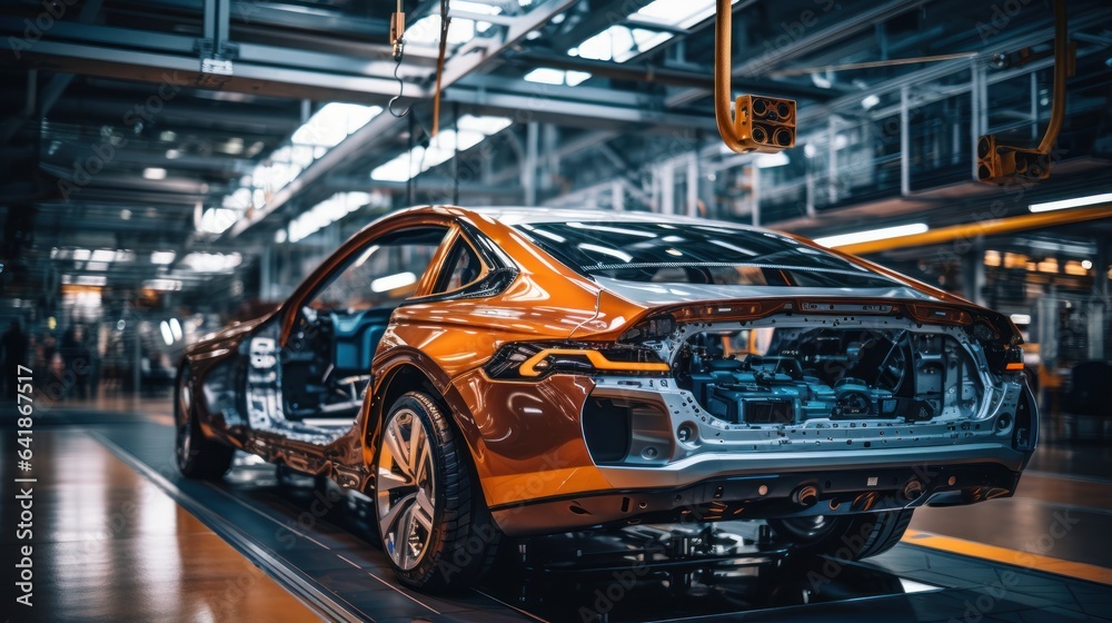 Automotive assembly line produced with robots. Automotive assembly line produced with robots.