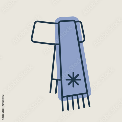 Winter scarf vector isolated icon. Winter sign