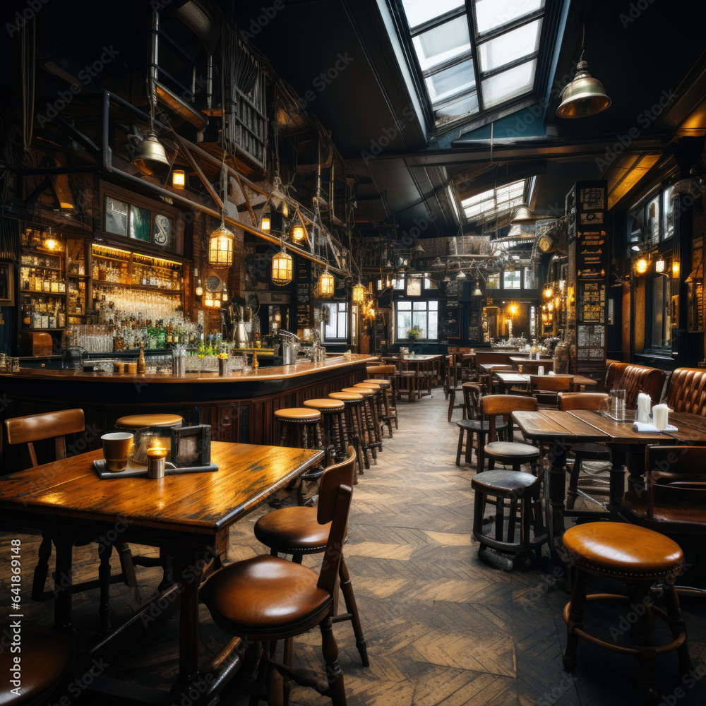  industrial pub interior highly detailed
