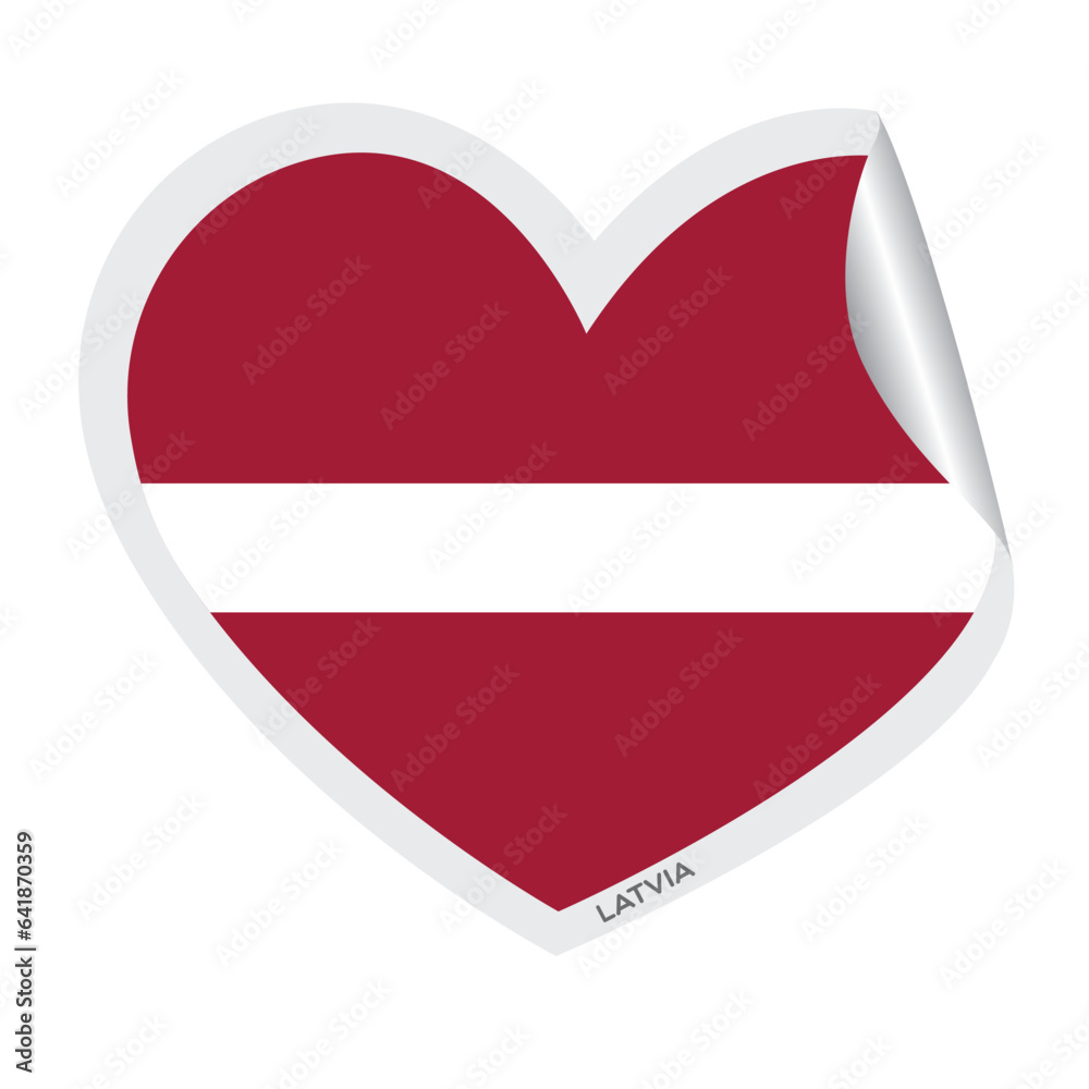 Isolated heart shape with the flag of Latvia Vector Isolated heart shape with the flag of Latvia Vector