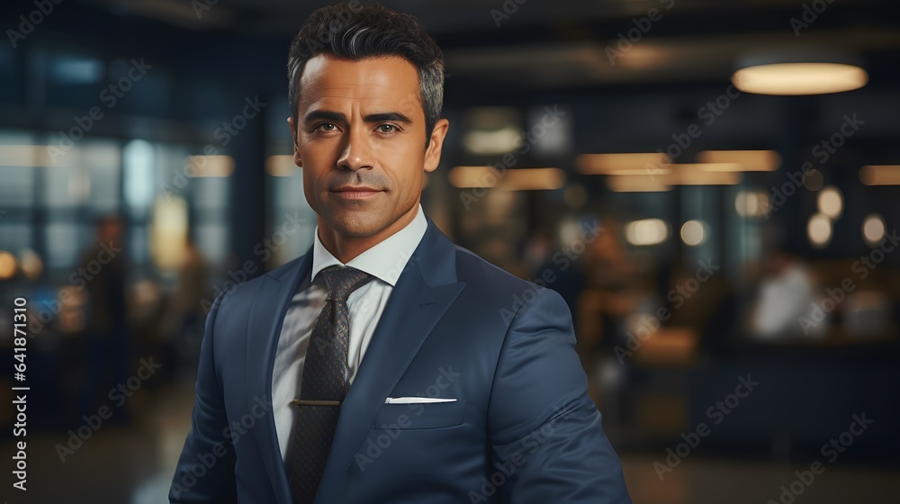 Portrait of handsome businessman in suit looking at camera in office. Handsome young man in a business suit. Portrait of handsome businessman in suit looking at camera in office. Handsome young man in a business suit.