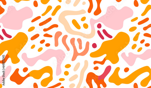 Elevate Your Design Game by Incorporating Animal Print Style in Vector Flat Groovy Psychedelic Hand-Drawn Pattern Background
