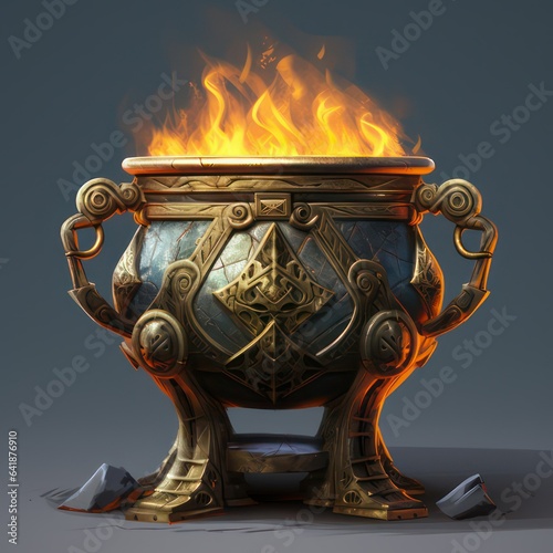 Ancient brazier created with Generative AI photo
