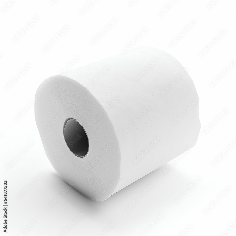 Toilet Paper Roll Isolated on White Background. Generative ai Toilet Paper Roll Isolated on White Background. Generative ai