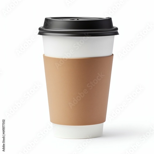 Take Away Coffee Cup Isolated on White Background. Generative ai