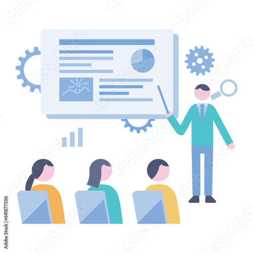 プレゼンをする男性