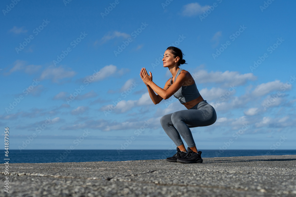 athletic brunette girl doing fitness doing exercises leading a healthy lifestyle athletic brunette girl doing fitness doing exercises leading a healthy lifestyle