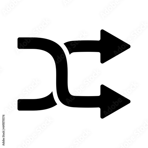 
 shuffle arrows design icon, simple 2 way mixed arrows, interface concept elements app ui ux web button logo, modern graphic glyphs flat design vector isolated on white background
