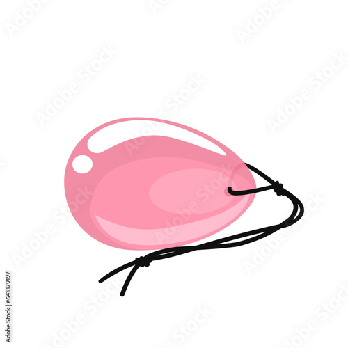 Vector illustration, yoni eggs, pink jade resembling eggs for the therapy of female intimate organs, isolated on a white background.