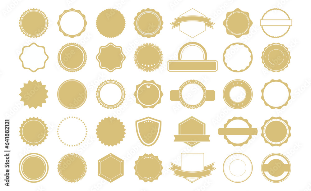 Element design collection for label and logo. Badges set in flat style. Vector illustration