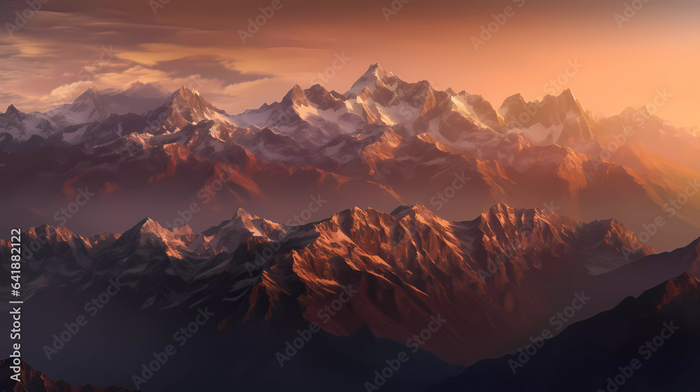 Range of mountains landscape , AI