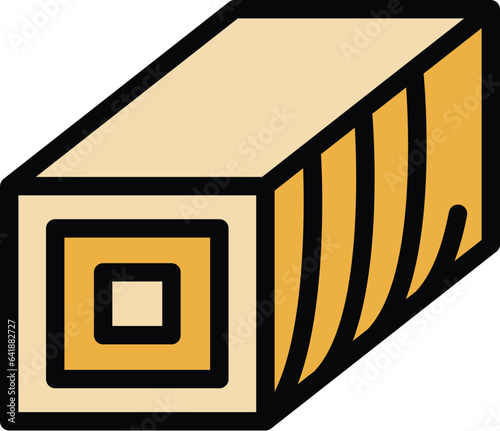 Soy food roll icon outline vector. Soya tofu. Meat vegetable color flat