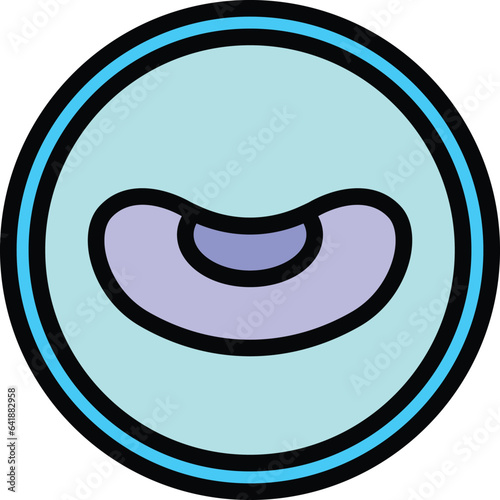 Bean icon outline vector. Soy food. Milk plant color flat