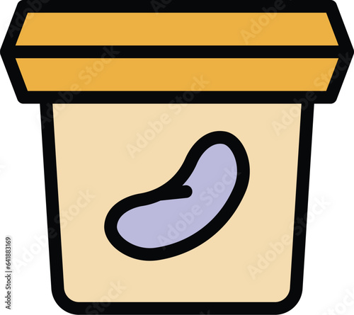 Soybean jar icon outline vector. Soy food. Soya milk color flat