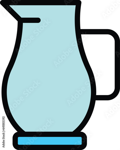 Jug oil soy icon outline vector. Food soya. Protein health color flat