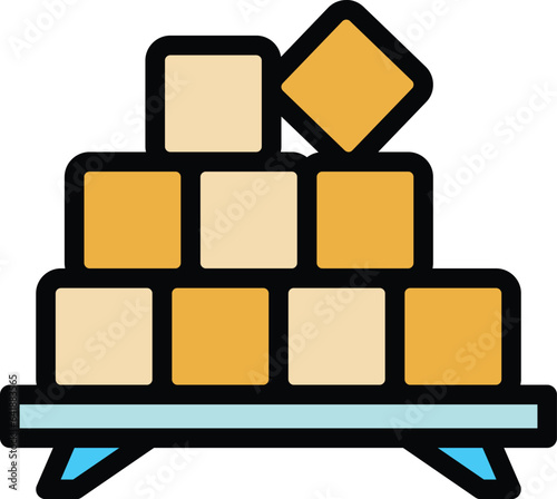 Soy food icon outline vector. Soya milk. Soy bean color flat