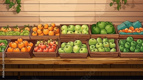 stylish advertising background for a grocery store - stock concepts