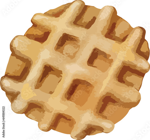  waffle Hand drawn watercolor illustration isolated element